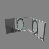 Minimal frame window 03, 2,5 m Hight, sliding panels