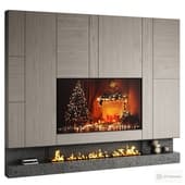 TV wall 04/ ТВ стенка с камином