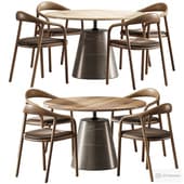 Dining Set  Rock Table Neva Upholstered Chair