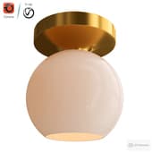 Sculptural Glass Globe Flushmount - Milk