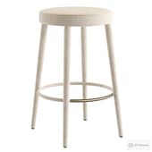 Nicola Backless Round Fabric Counter Stool by rh.com