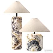 CB2 Block Floral Jade Table Lamps