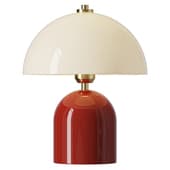 Art Gift Metal Mushroom Table Lamp Cream Burgundy