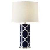 Abbyson Madison Navy Blue Lattice Table Lamp