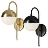 Powell Wall Sconce with Hooded White Globe