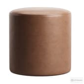 Minimalist Round Faux Leather Ottoman