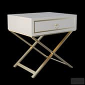 Homary White Nightstand X-Shaped