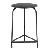 High Dot stool leather black