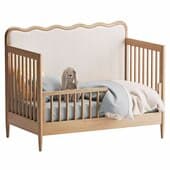 Waveland Wood and Upholstered Performance Stripe Convertible Crib (crate&kids)