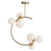 Glass ball ceiling light Golden lamps 6 heads