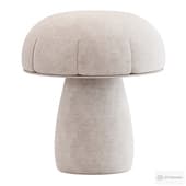 Forsyth Mushroom Pouf Ottoman in Loro Piana Velvet