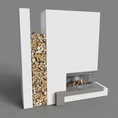 Fireplace and firewood2 3D model