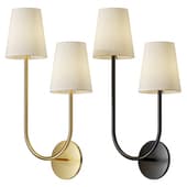 Greta Double Wall Sconce Satin Brass