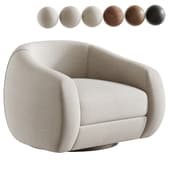 Laszlo Camel Brown Boucle Swivel Chair