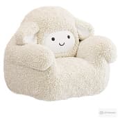 Adorable Bean Bag Boucle Chair  Cozy  Soft Kids Lounge Seat sheep
