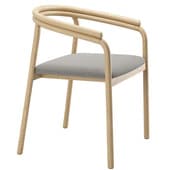 Crate & Barrel Redonda Wood Upholstered Dining Chair