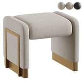 Small stool with an antique brass frame and legs