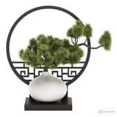Pine branch with vase