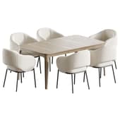 Daisy chair and Babylon extendable oak wood table