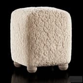 L Enchere Square Wool Ottoman