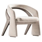 Dining Chair in Black Wood Finish and Gray Fabric