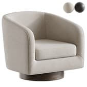 Velvet Boucle Upholstered Accent Chairs Swivel 