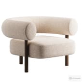 Boucle Swivel Arm Chair