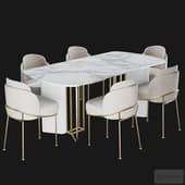 Homary Modern 71 White Faux Marble