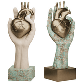 Hand Holding Heard 3D Sculpture