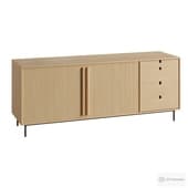 Oak veneered sideboard with sliding doors Strio