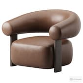 Praiano Accent Chair  Coral Umber Oak