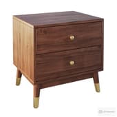 Homary Ultic Walnut Nightstand 2