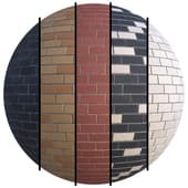 FB24 Brick material in one design | 5 different colors | 4K | PBR