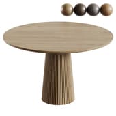  Akira Fluted Round Wooden Table
