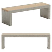 Alania Concrete and Teak Bench
