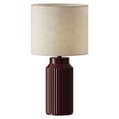 Cream Ribbed Ceramic Table Lamp