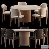Eva Fabric & Mulholland Dining Set 025 by rh.com