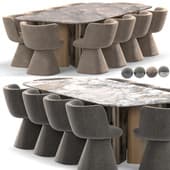 Flair chairs by Bebitalia and onno dining table by giulio
