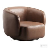 Gardin Brown Leather Swivel Chair
