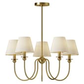 Anise 5 Light Chandelier 30  Satin Brass